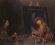 Arent De Gelder Self-Portrait Painting an Old Woman oil painting reproduction